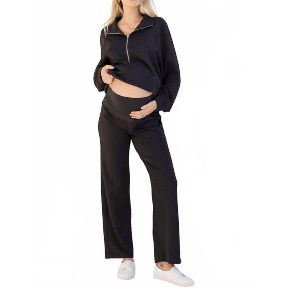 ANGEL MATERNITY Pants - NEW ANGEL MATERNITY maternity wide leg sweatpants in black